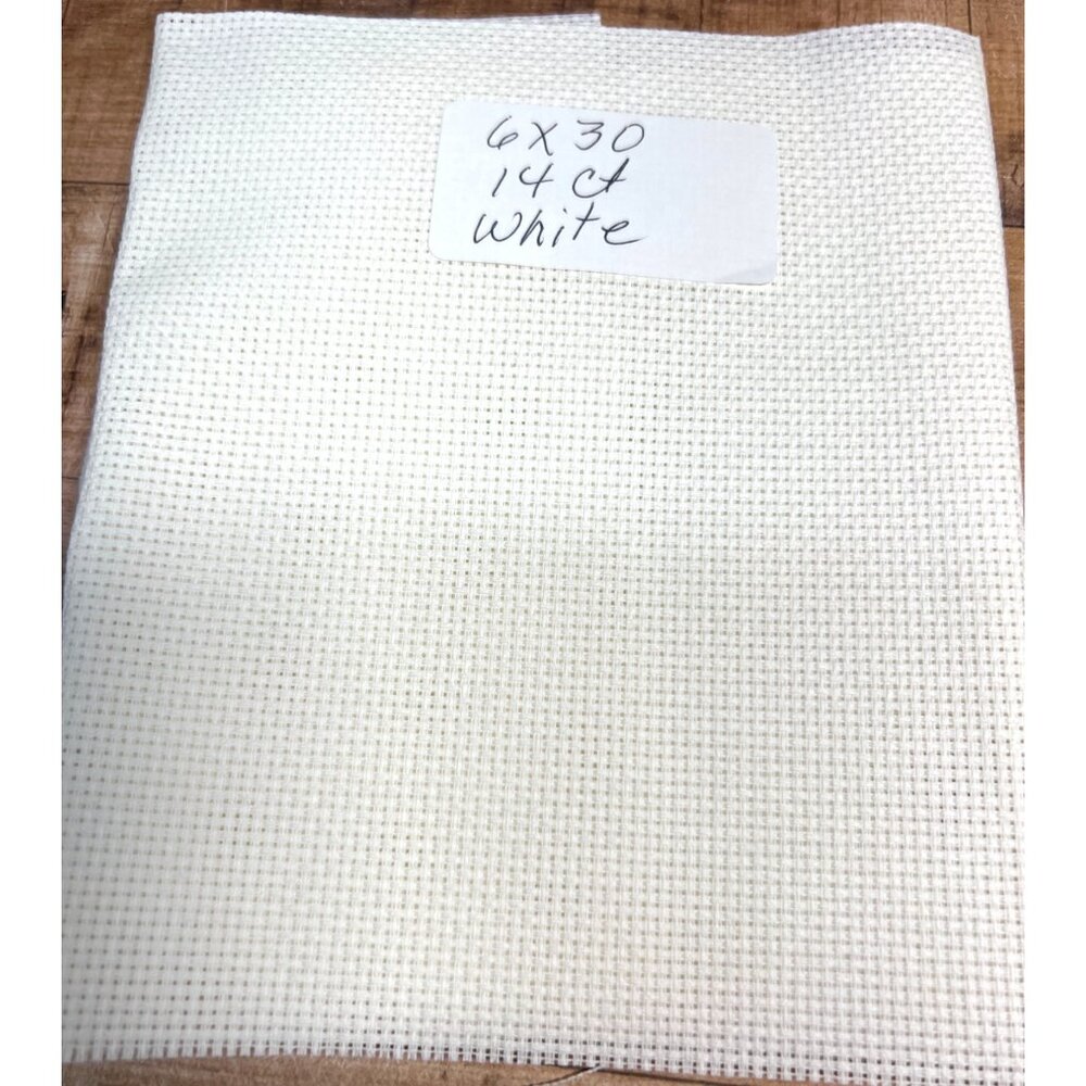Aida Cloth Cross Stitch Fabric 6"x30" 14 Count Off White